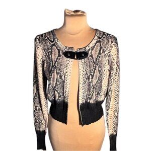 Tracy Reese Monochrome Snakeskin Cardigan
